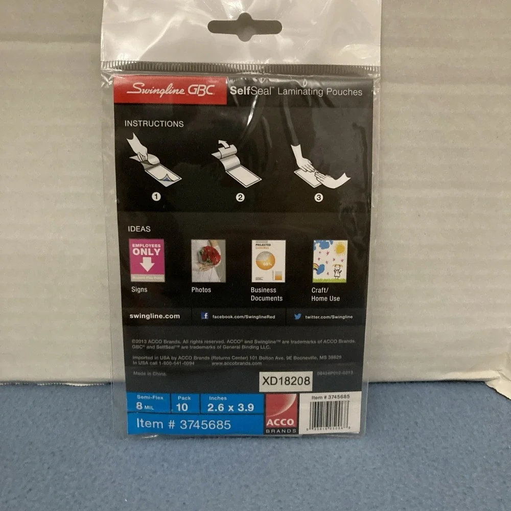 Swingline GBC SelfSeal Laminating Pouches 2.6